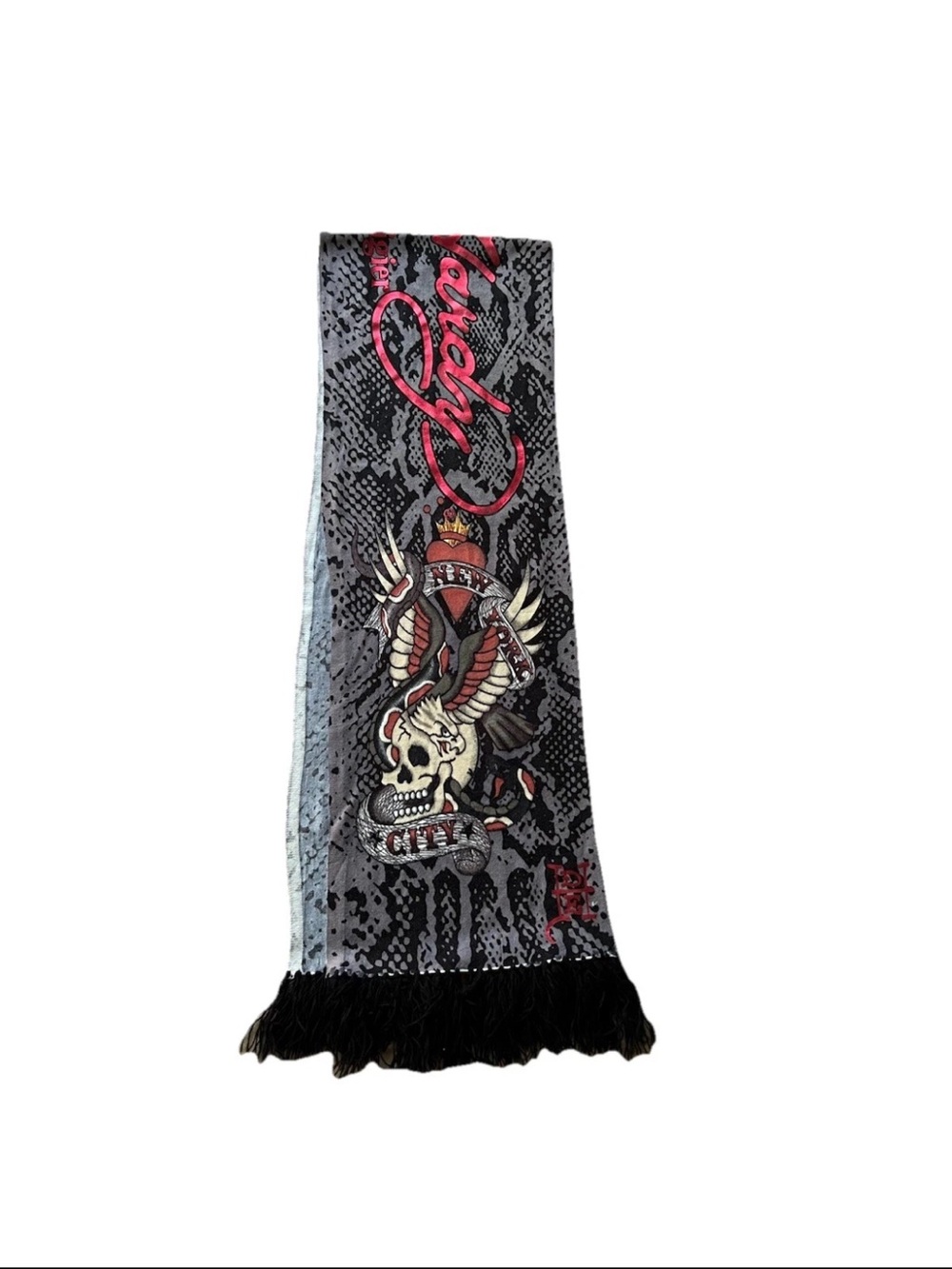 VTG Ed Hardy by Christian Audiger New York City 100% Acrylic Scarf